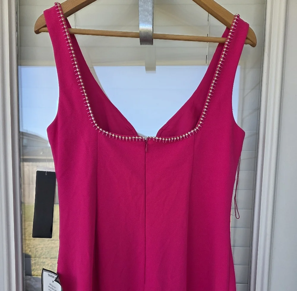 $275 Adrianna Papell Women Bead-Trim Sweetheart-Neck Sleeveless Gown Sz 12 Party - Picture 13 of 14